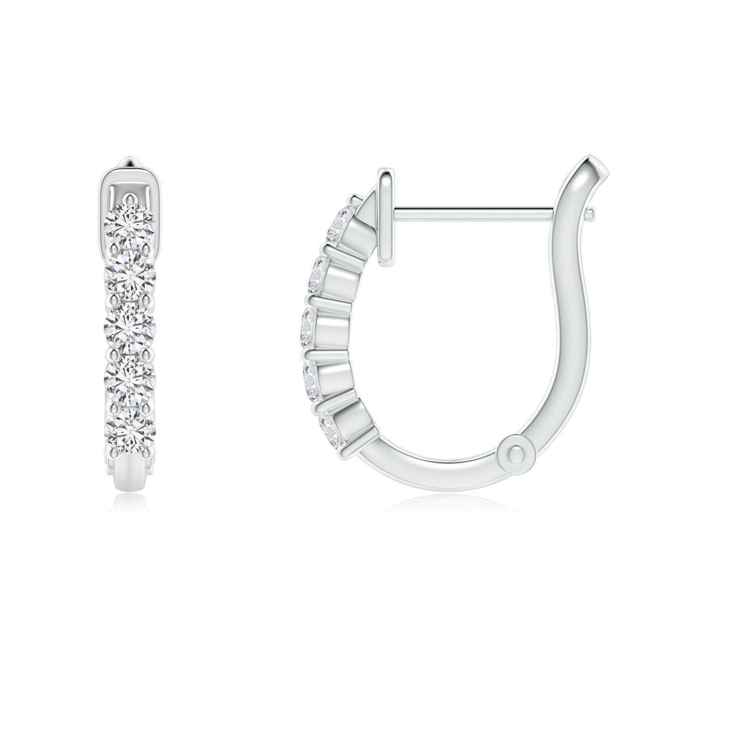1.8mm HSI2 Classic Diamond Hinged Hoop Earrings in 18K White Gold