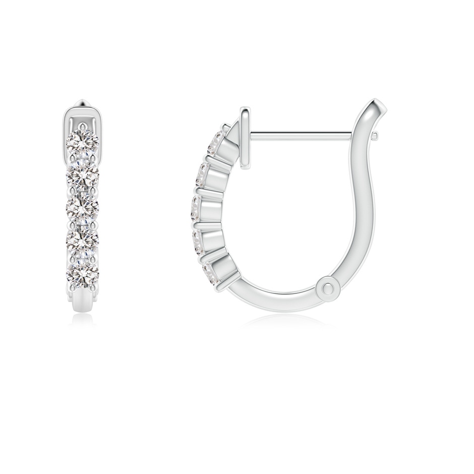 1.8mm IJI1I2 Classic Diamond Hinged Hoop Earrings in P950 Platinum side 199