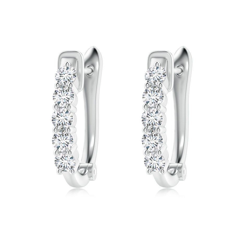 2.3mm GVS2 Classic Diamond Hinged Hoop Earrings in P950 Platinum 