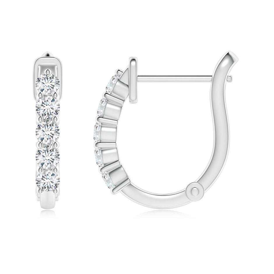 2.3mm GVS2 Classic Diamond Hinged Hoop Earrings in White Gold side 199