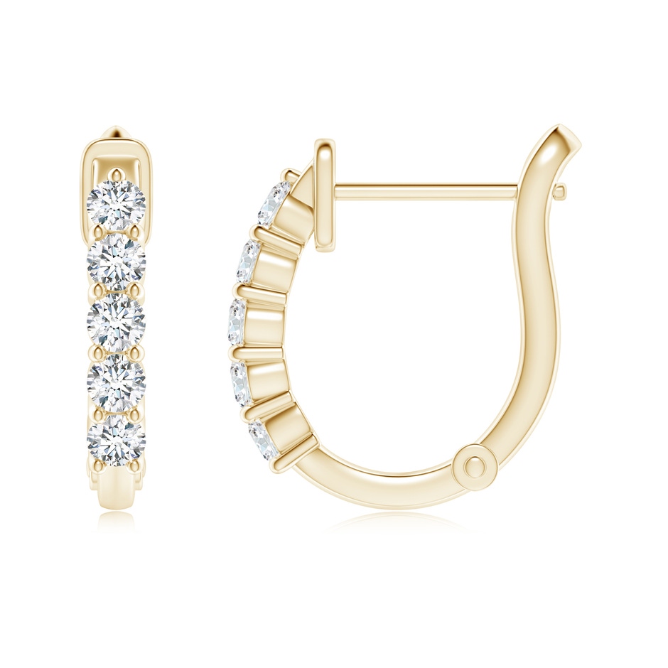2.3mm GVS2 Classic Diamond Hinged Hoop Earrings in Yellow Gold side 199