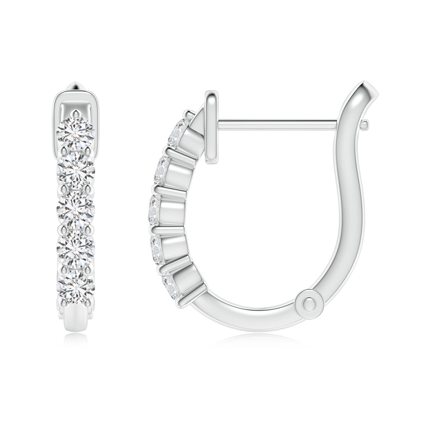 2.3mm HSI2 Classic Diamond Hinged Hoop Earrings in P950 Platinum