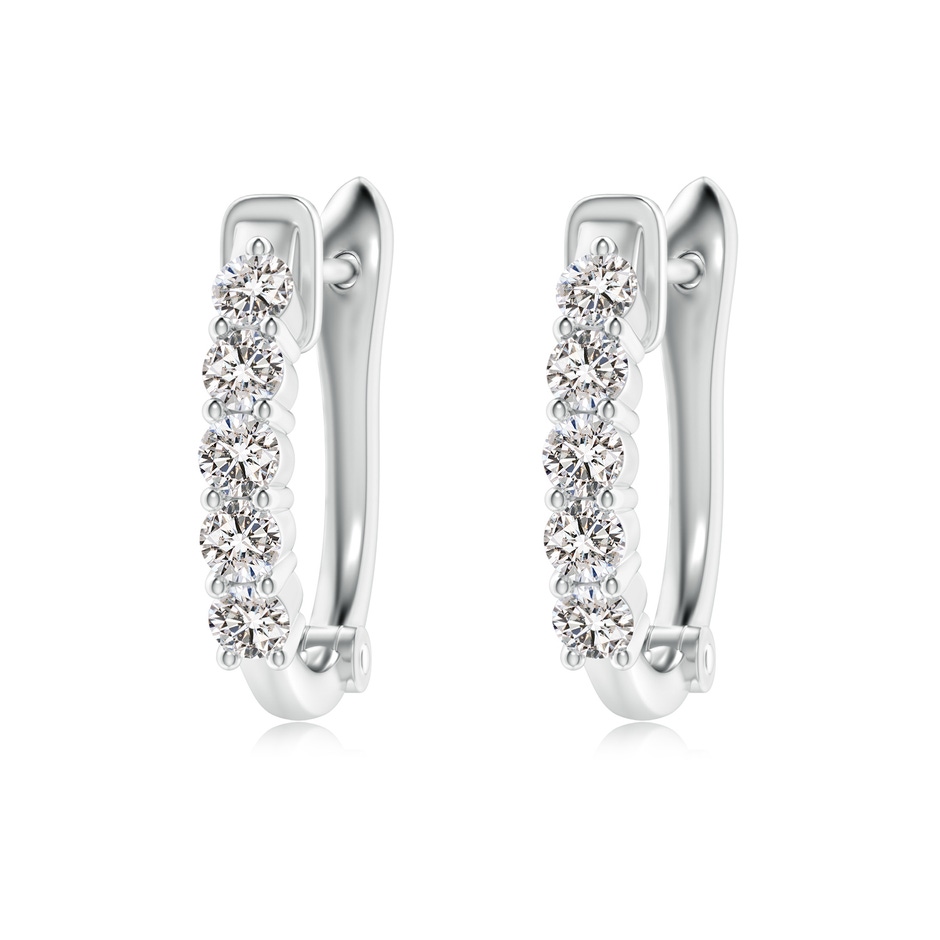 2.3mm IJI1I2 Classic Diamond Hinged Hoop Earrings in White Gold 