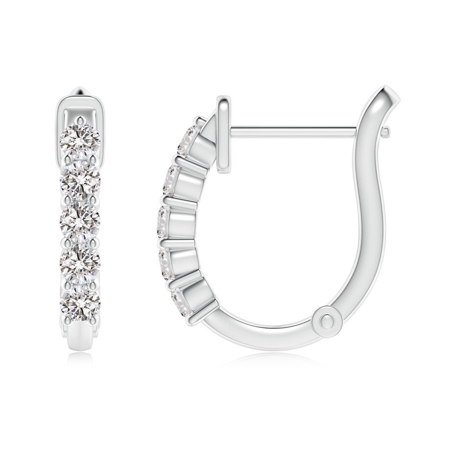 2.3mm IJI1I2 Classic Diamond Hinged Hoop Earrings in White Gold side 199
