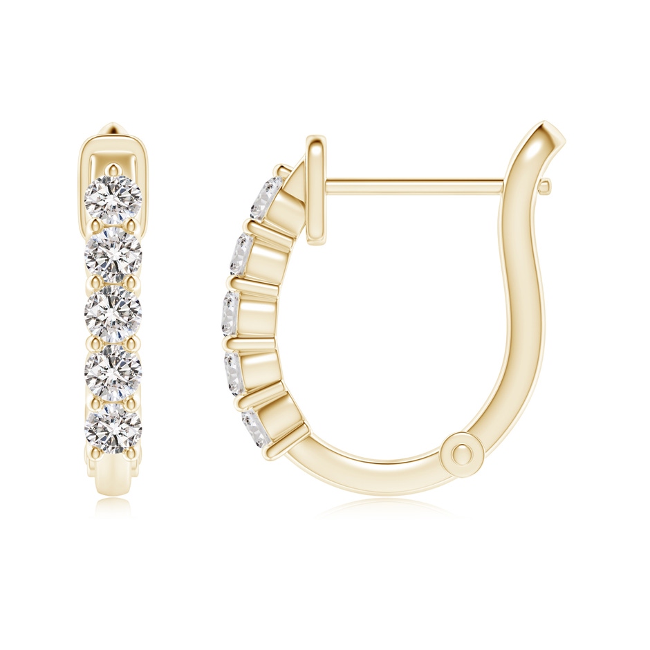 2.3mm IJI1I2 Classic Diamond Hinged Hoop Earrings in Yellow Gold side 199