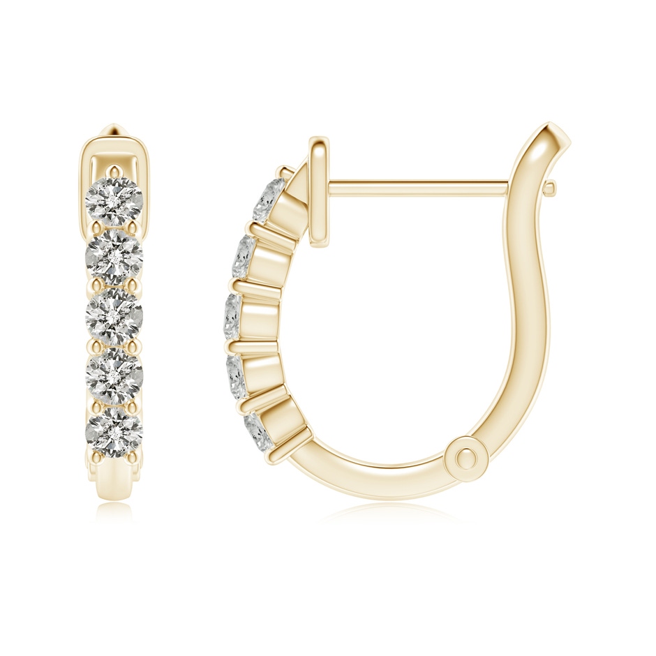 2.3mm KI3 Classic Diamond Hinged Hoop Earrings in Yellow Gold side 199