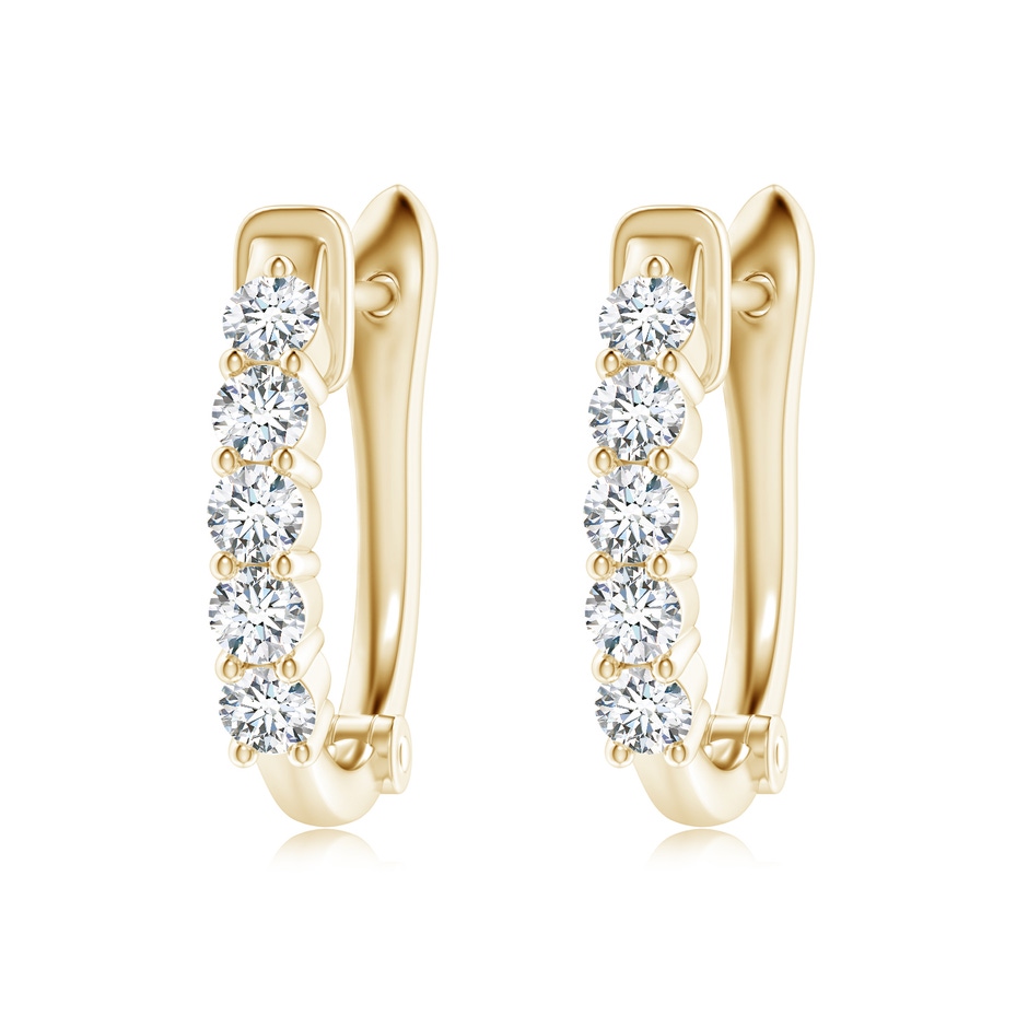 2.6mm GVS2 Classic Diamond Hinged Hoop Earrings in Yellow Gold 