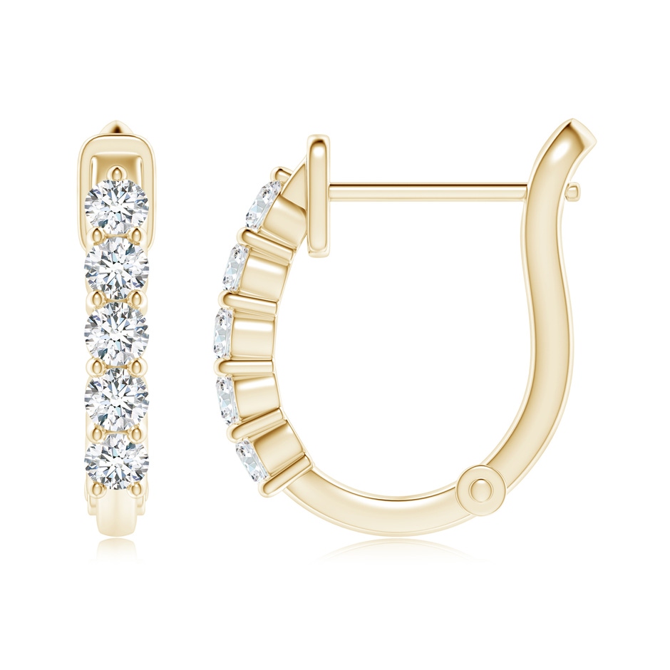 2.6mm GVS2 Classic Diamond Hinged Hoop Earrings in Yellow Gold side 199
