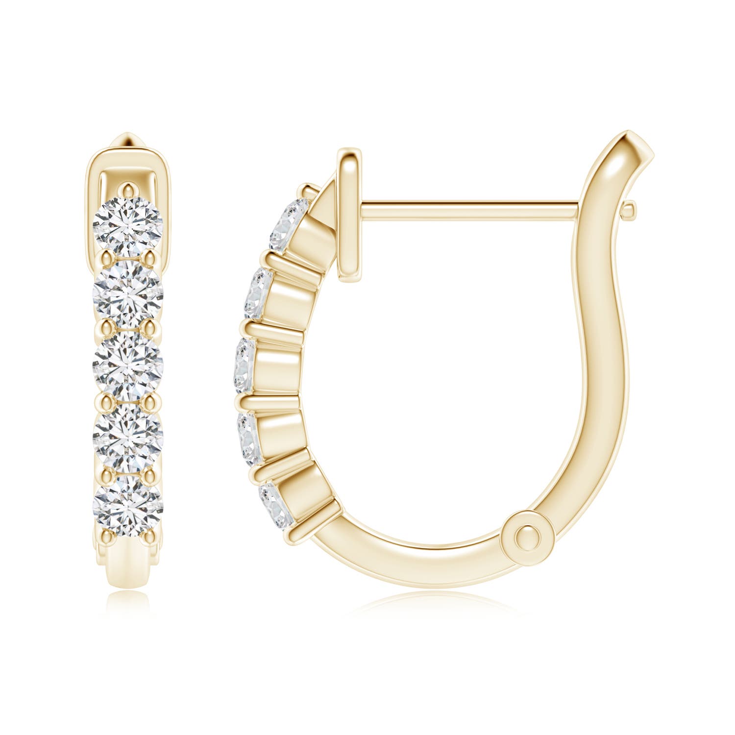 2.6mm HSI2 Classic Diamond Hinged Hoop Earrings in 18K Yellow Gold