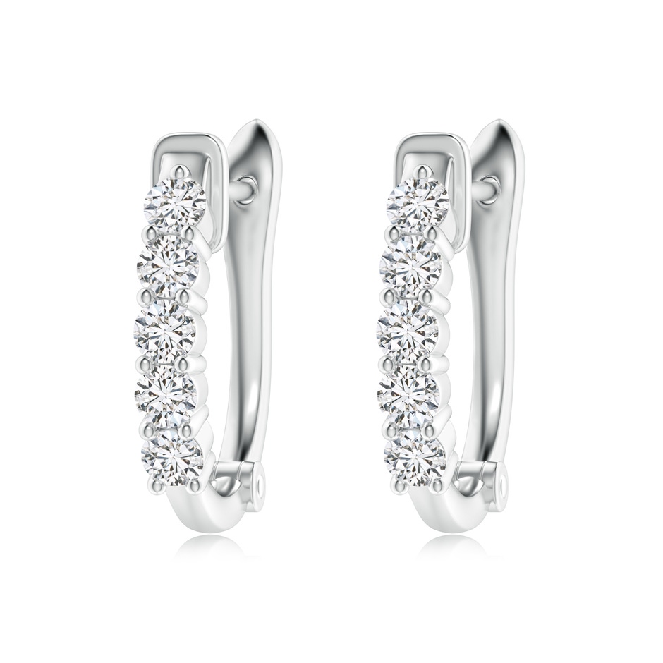 2.6mm HSI2 Classic Diamond Hinged Hoop Earrings in P950 Platinum 