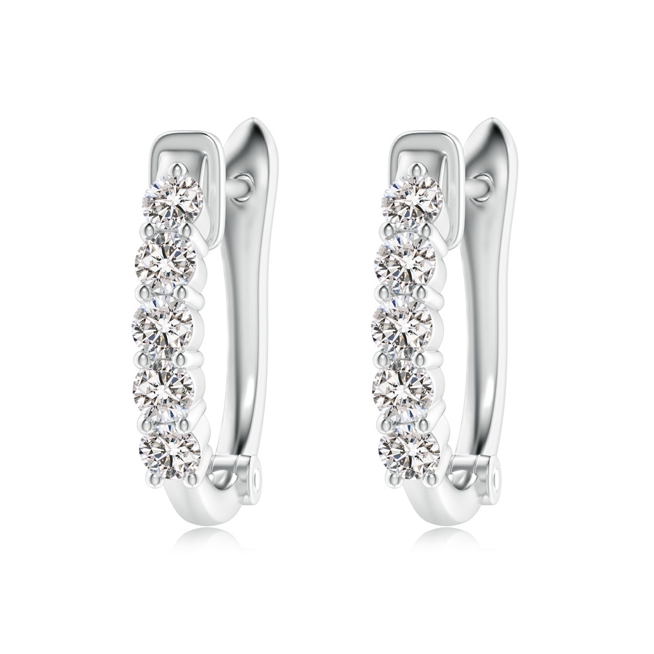 2.6mm IJI1I2 Classic Diamond Hinged Hoop Earrings in P950 Platinum 