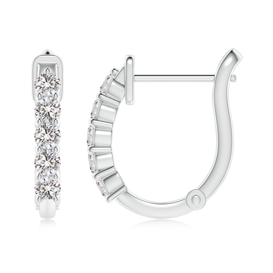 2.6mm IJI1I2 Classic Diamond Hinged Hoop Earrings in P950 Platinum side 199