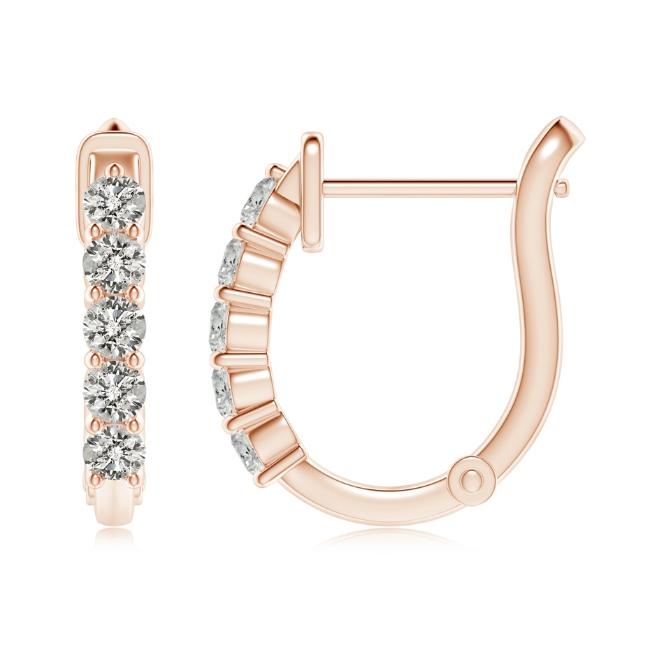 2.6mm KI3 Classic Diamond Hinged Hoop Earrings in Rose Gold side 199