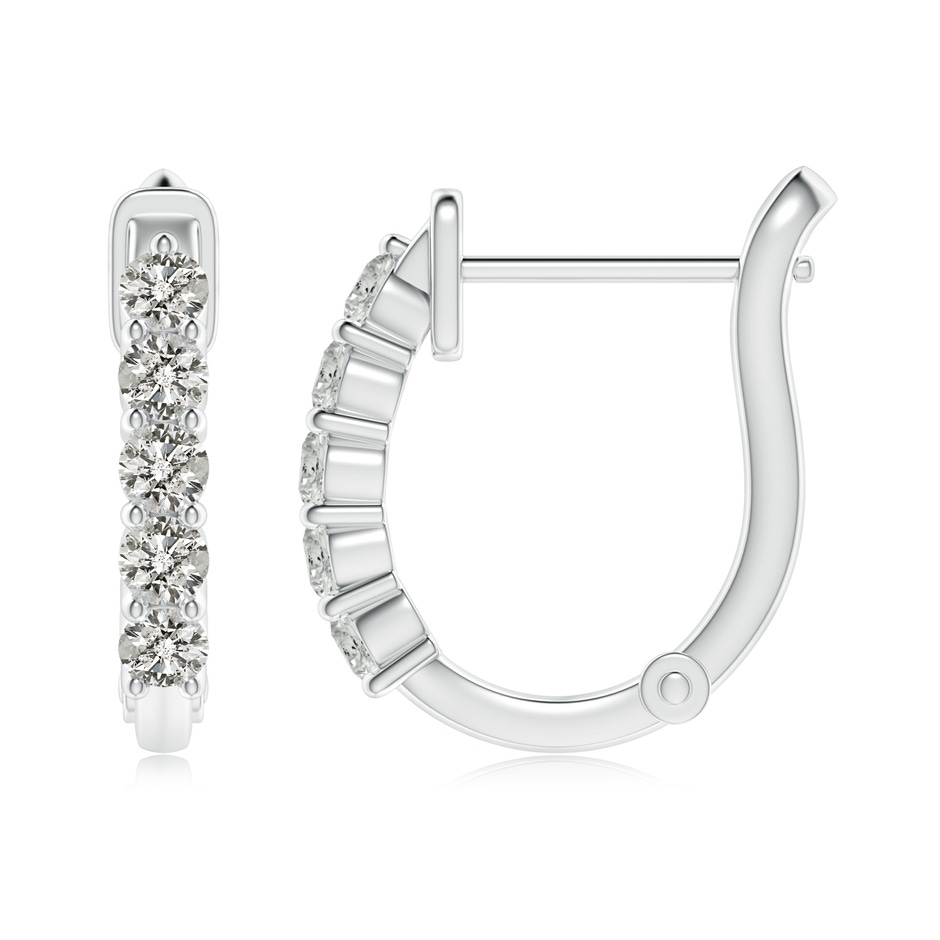 2.6mm KI3 Classic Diamond Hinged Hoop Earrings in White Gold side 199