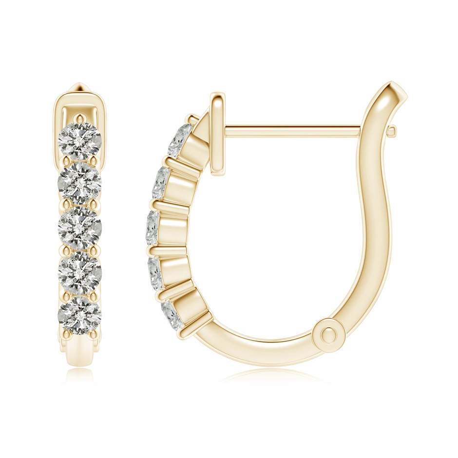 2.6mm KI3 Classic Diamond Hinged Hoop Earrings in Yellow Gold side 199