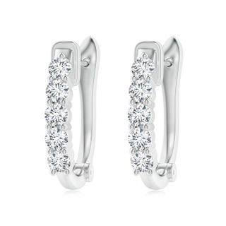 3.4mm GVS2 Classic Diamond Hinged Hoop Earrings in P950 Platinum