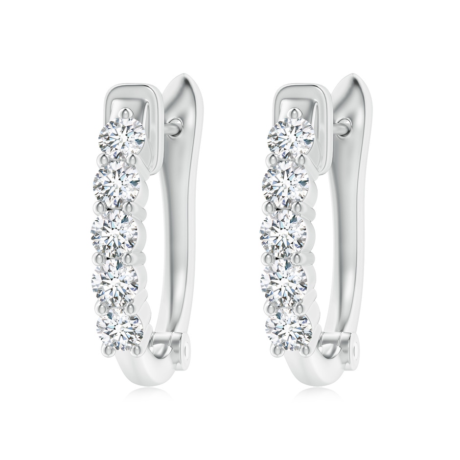 3.4mm GVS2 Classic Diamond Hinged Hoop Earrings in P950 Platinum 