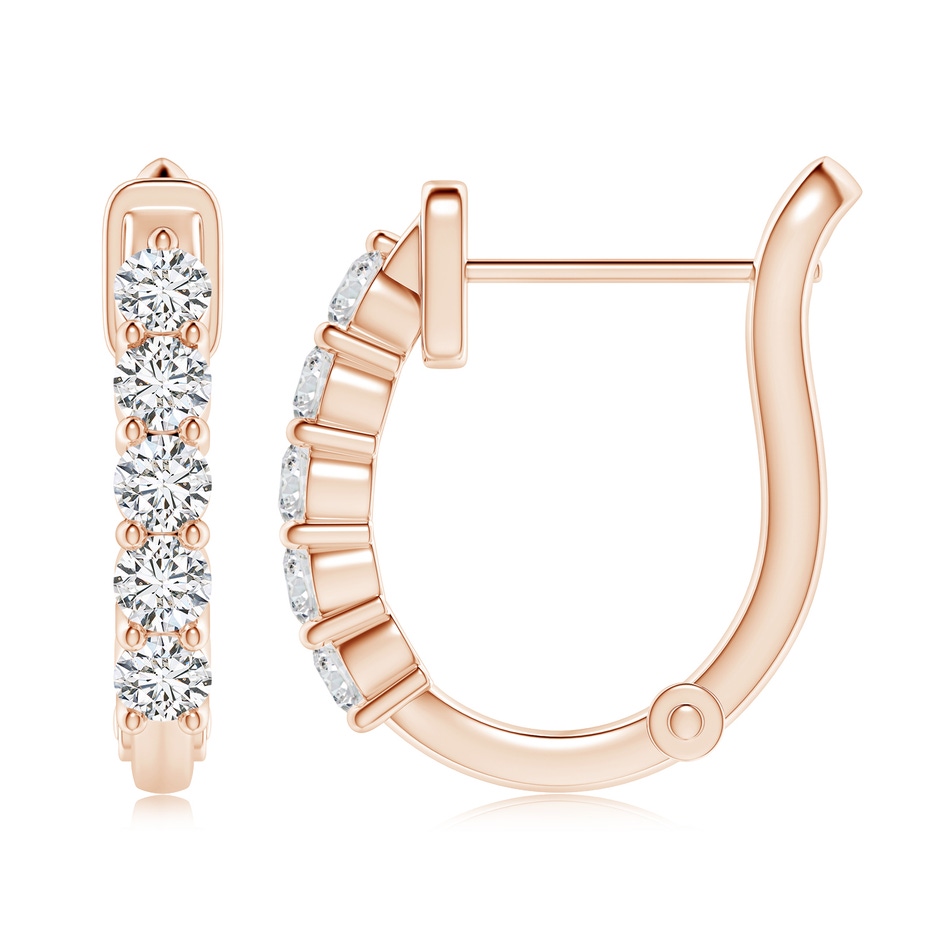 3.4mm HSI2 Classic Diamond Hinged Hoop Earrings in Rose Gold side 199