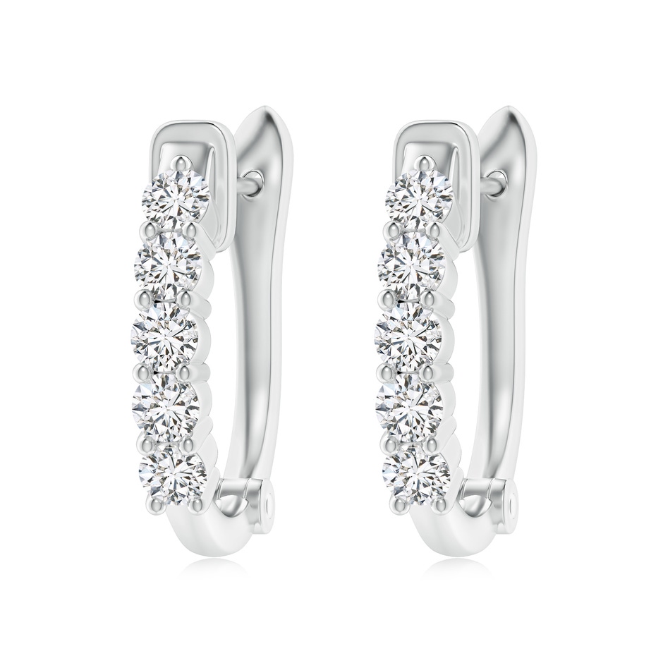 3.4mm HSI2 Classic Diamond Hinged Hoop Earrings in White Gold 