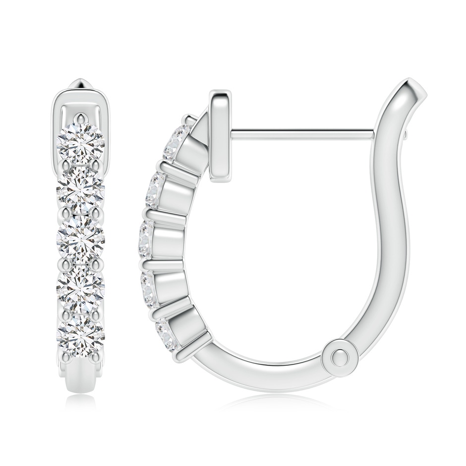 3.4mm HSI2 Classic Diamond Hinged Hoop Earrings in White Gold side 199