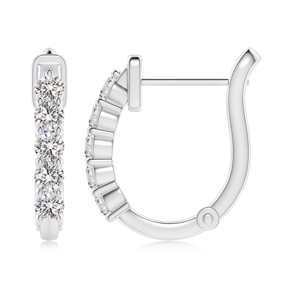 3.4mm IJI1I2 Classic Diamond Hinged Hoop Earrings in White Gold side 199