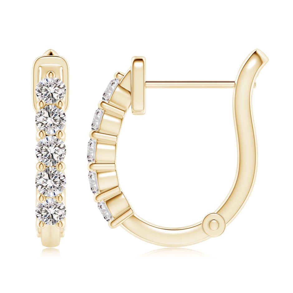 3.4mm IJI1I2 Classic Diamond Hinged Hoop Earrings in Yellow Gold side 199