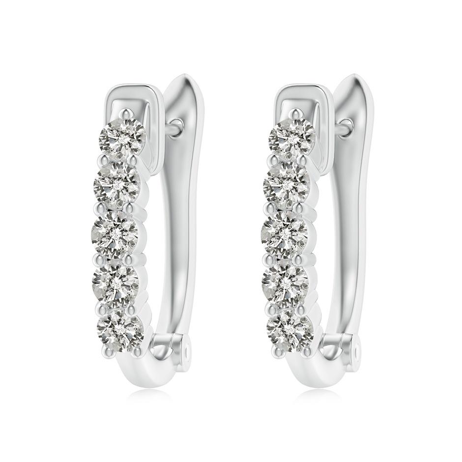 3.4mm KI3 Classic Diamond Hinged Hoop Earrings in White Gold 