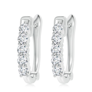 3.8mm GVS2 Classic Diamond Hinged Hoop Earrings in P950 Platinum