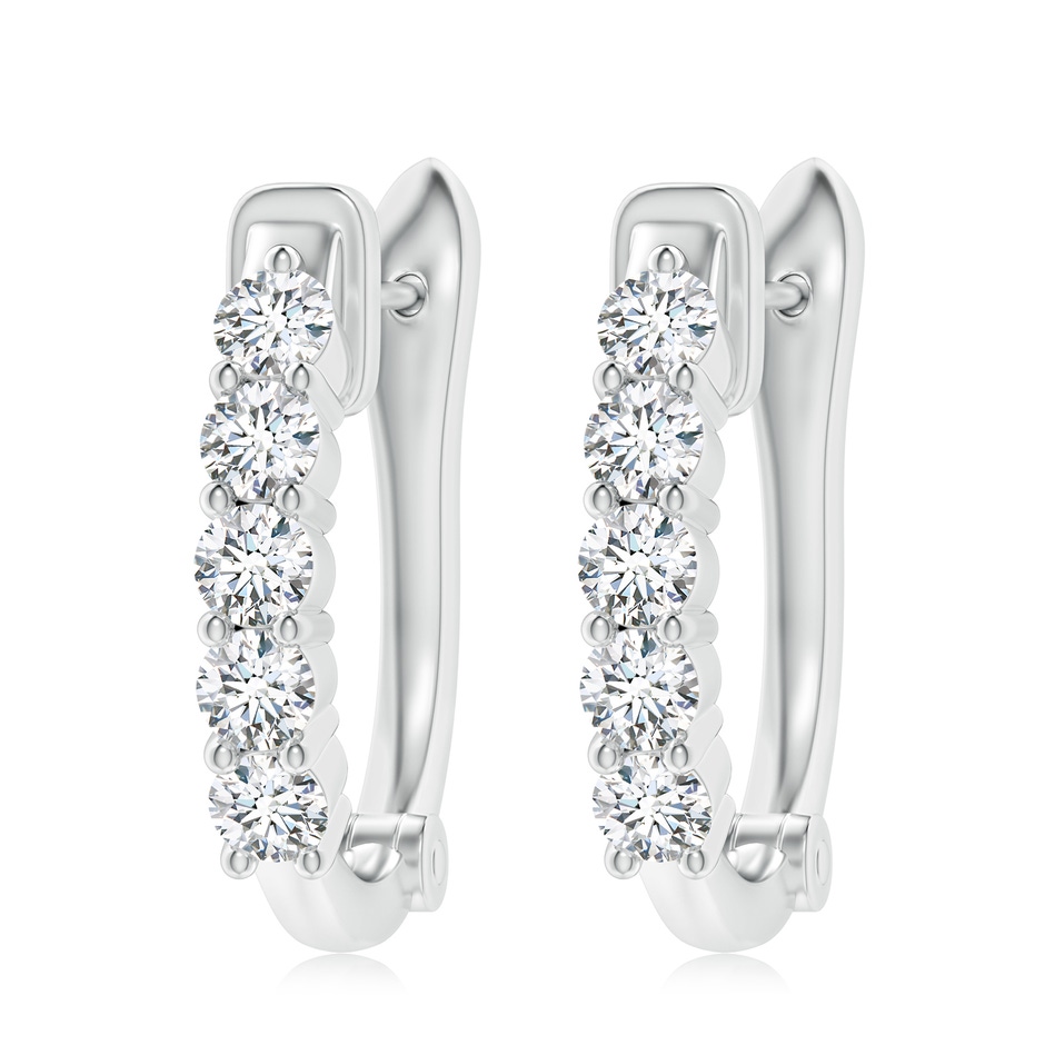 3.8mm GVS2 Classic Diamond Hinged Hoop Earrings in P950 Platinum 