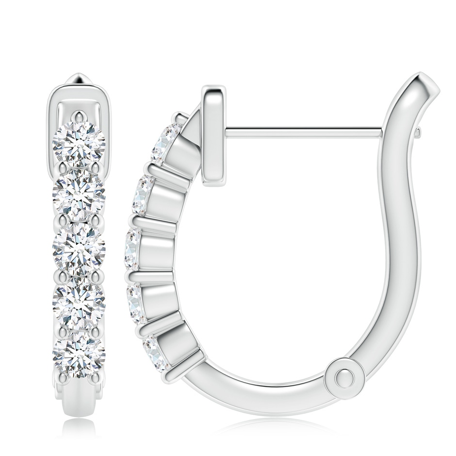 3.8mm GVS2 Classic Diamond Hinged Hoop Earrings in P950 Platinum side 199