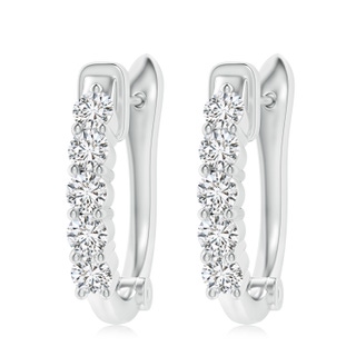 3.8mm HSI2 Classic Diamond Hinged Hoop Earrings in P950 Platinum