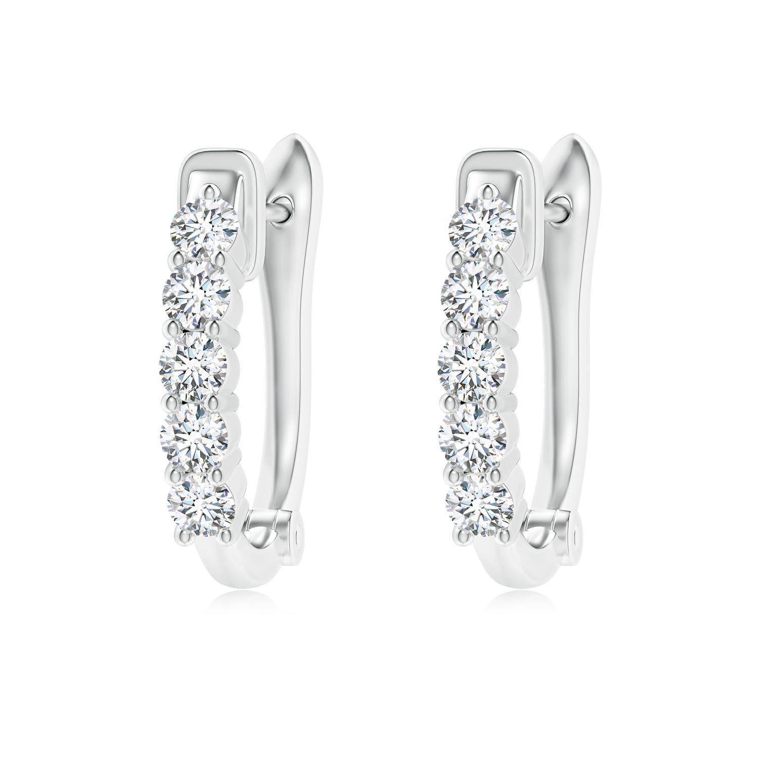 3mm GVS2 Classic Diamond Hinged Hoop Earrings in 18CT White Gold