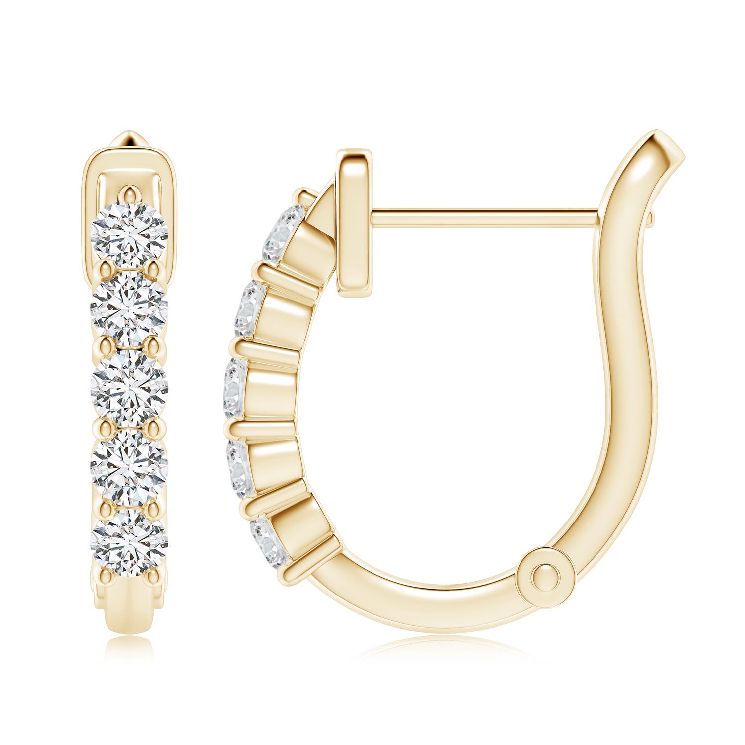 3mm HSI2 Classic Diamond Hinged Hoop Earrings in 18K Yellow Gold