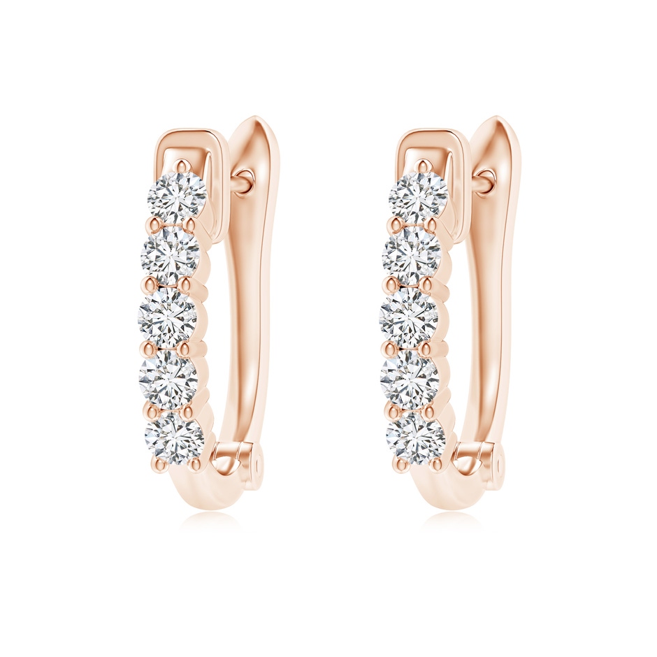 3mm HSI2 Classic Diamond Hinged Hoop Earrings in Rose Gold 
