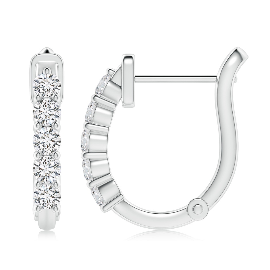 3mm HSI2 Classic Diamond Hinged Hoop Earrings in White Gold side 199