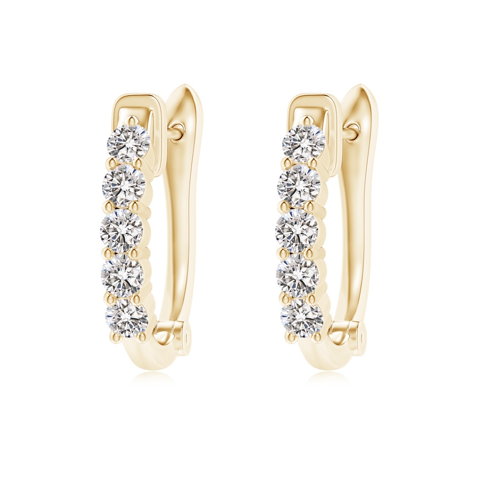 3mm IJI1I2 Classic Diamond Hinged Hoop Earrings in Yellow Gold 