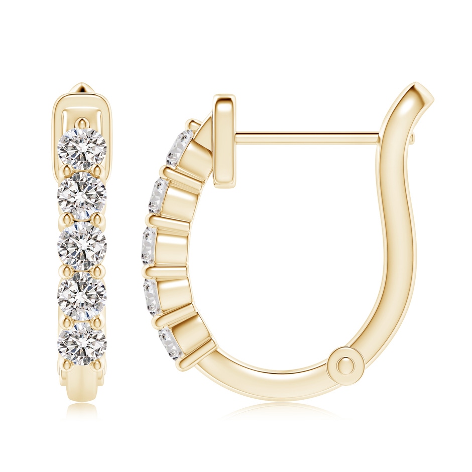 3mm IJI1I2 Classic Diamond Hinged Hoop Earrings in Yellow Gold side 199