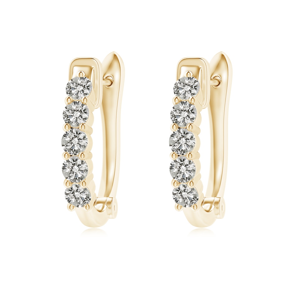 3mm KI3 Classic Diamond Hinged Hoop Earrings in Yellow Gold 