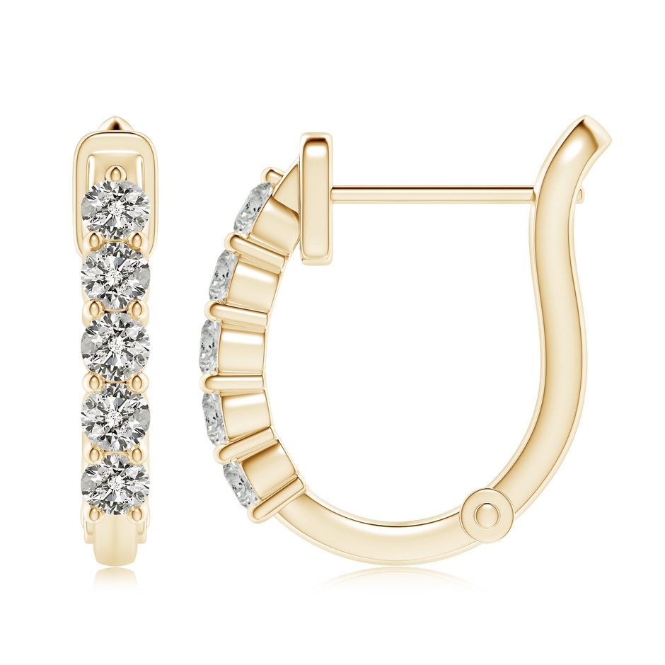 3mm KI3 Classic Diamond Hinged Hoop Earrings in Yellow Gold side 199
