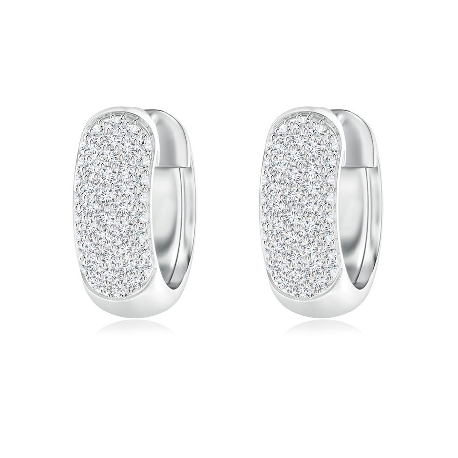 1.1mm GVS2 Pave-Set Diamond Huggie Hoop Earrings in White Gold 