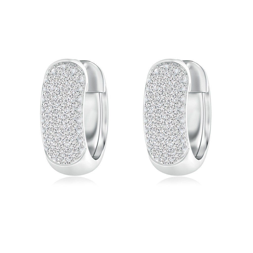 1.1mm HSI2 Pave-Set Diamond Huggie Hoop Earrings in White Gold