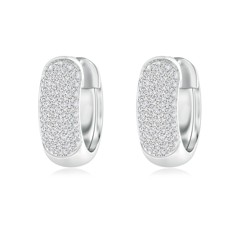 1.1mm HSI2 Pave-Set Diamond Huggie Hoop Earrings in White Gold 