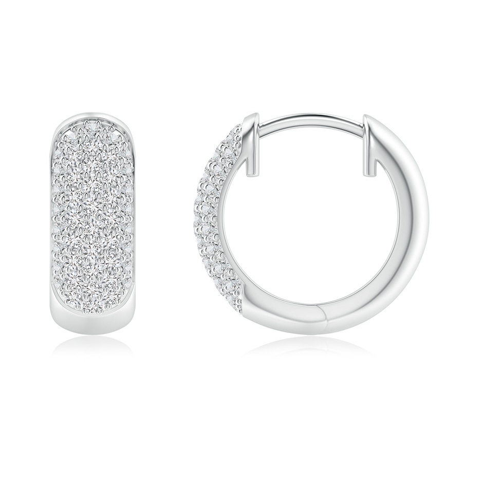 1.1mm HSI2 Pave-Set Diamond Huggie Hoop Earrings in White Gold side-1