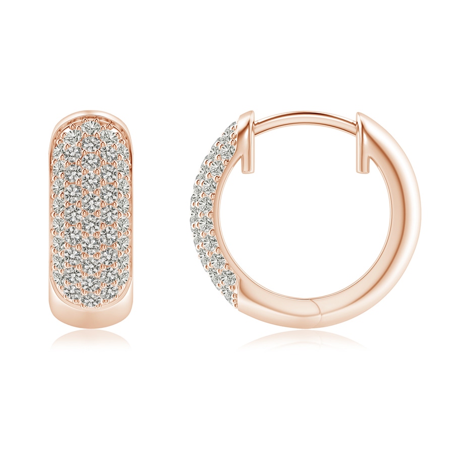 1.1mm KI3 Pave-Set Diamond Huggie Hoop Earrings in Rose Gold side-1