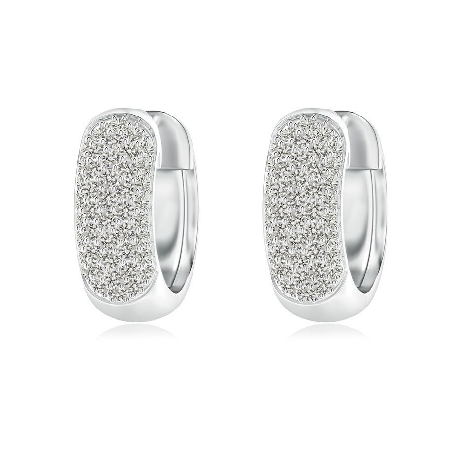1.1mm KI3 Pave-Set Diamond Huggie Hoop Earrings in White Gold 
