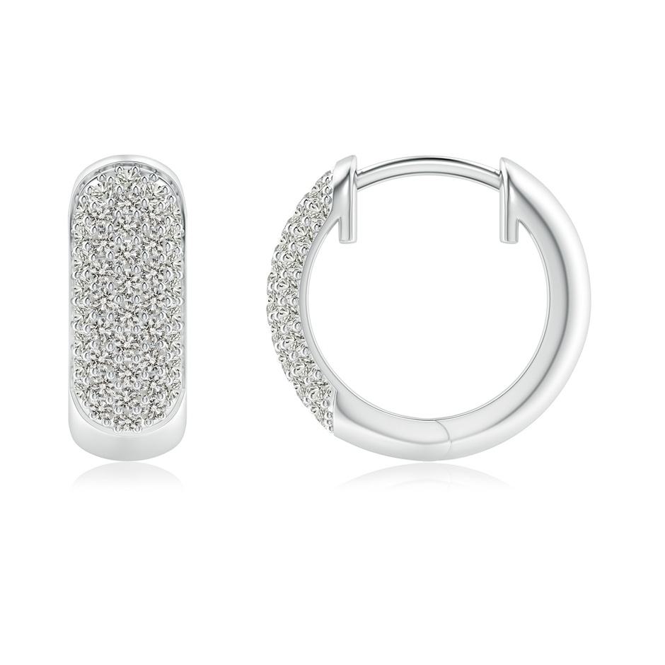 1.1mm KI3 Pave-Set Diamond Huggie Hoop Earrings in White Gold side-1