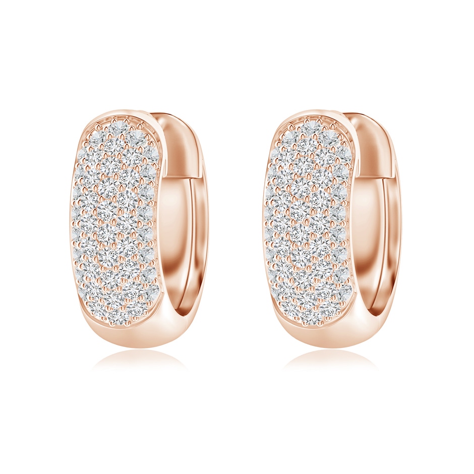 1.2mm HSI2 Pave-Set Diamond Huggie Hoop Earrings in Rose Gold 