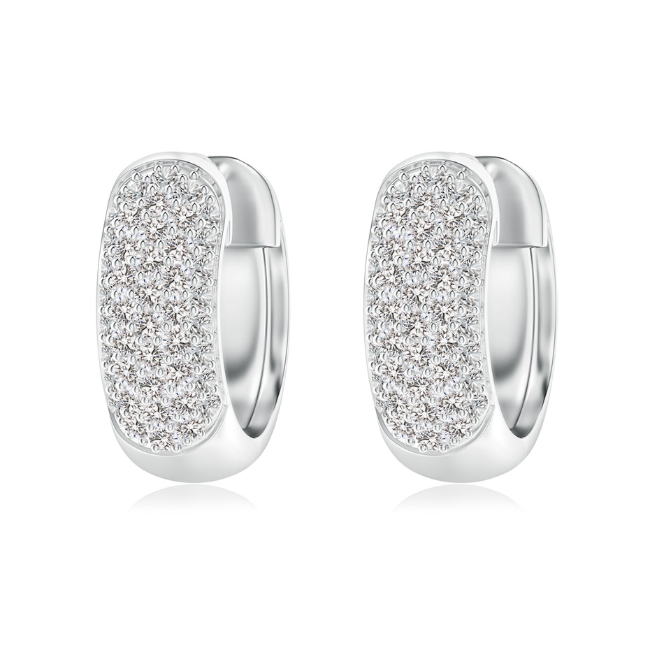 1.2mm IJI1I2 Pave-Set Diamond Huggie Hoop Earrings in White Gold 