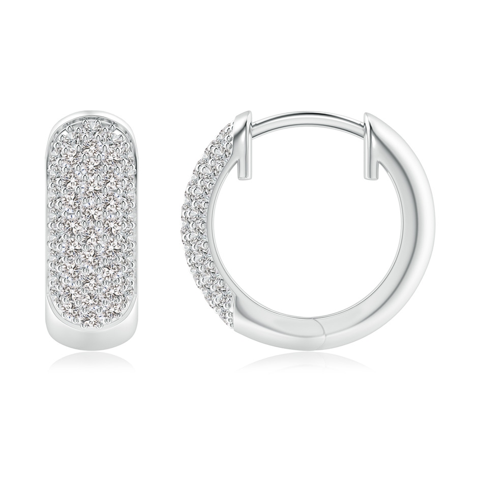 1.2mm IJI1I2 Pave-Set Diamond Huggie Hoop Earrings in White Gold side-1