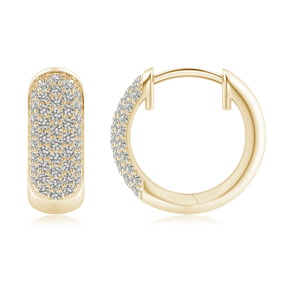 1.2mm KI3 Pave-Set Diamond Huggie Hoop Earrings in Yellow Gold side-1